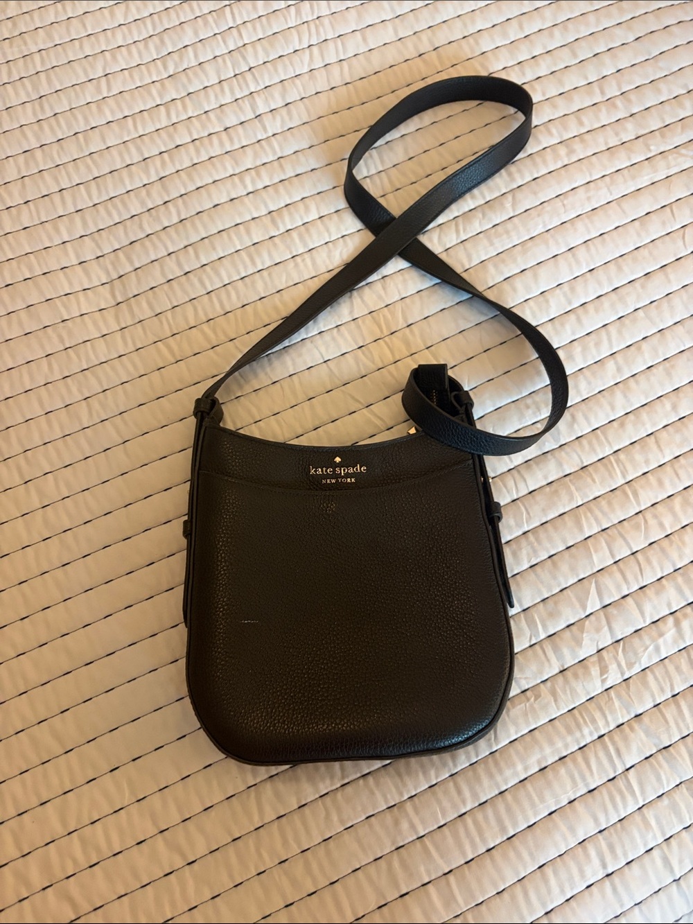 kate spade Black Pebbled Leather Saddle Crossbody